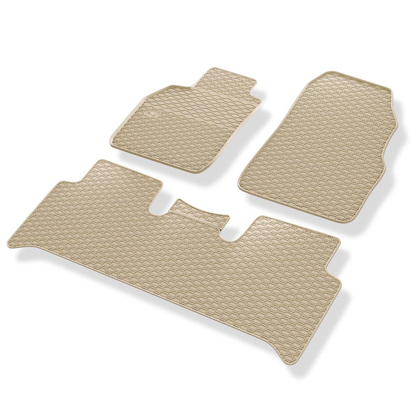 Tapis de sol en caoutchouc adapté pour Renault Scenic II (2003-2009) - tapis de voiture - beige