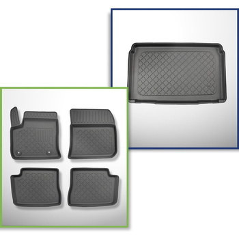 Kit tapis de coffre et tapis de voiture TPE pour: Opel Corsa-e Hayon (03.2020-..