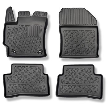 Tapis de sol en TPE adapté pour Toyota Corolla XII E210 Hayon (02.2019-....) - aussi pour la version hybride - tapis de voiture - noir