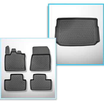 Kit tapis de coffre et tapis de voiture TPE pour: Renault Captur II SUV (01.2020