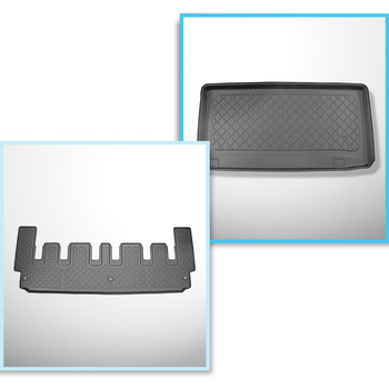 Kit tapis de coffre et tapis de voiture TPE pour: Ford Tourneo Custom Van (02.20