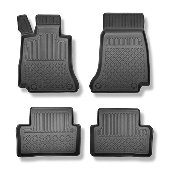 Tapis de sol en TPE adapté pour Mercedes-Benz Classe E W213 Berline (12.2015-10.2022) - ainsi que pour le Plug-in - tapis de voiture - noir