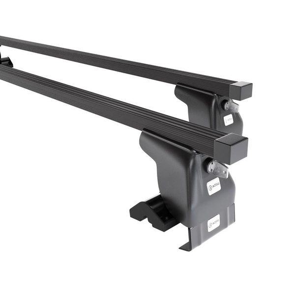 Barres de toit en acier adapté pour BMW 5 E60 Berline (2004-2009) - Porte-Bagages de Voiture noir - toit normal