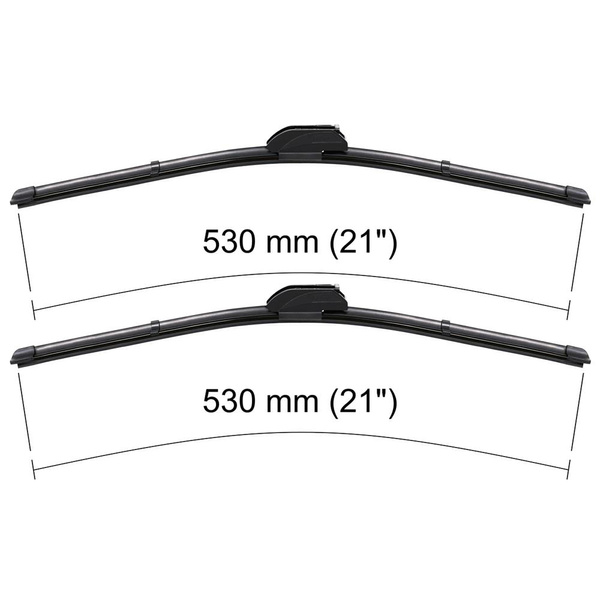 Balais d'essuie-glace de pare-brise adaptés pour Audi A4 B6 Avant, Cabriolet, Berline (10.2000-03.2001) - balais plat