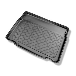 Tapis de coffre adapté pour Citroen C3 Aircross II SUV (11.2017-2024) - bac de coffre - protection de coffre voiture - coffre inférieur; plancher amovible en la position la plus basse ou sans plancher amovible du coffre; sièges arrière rabattables et coul