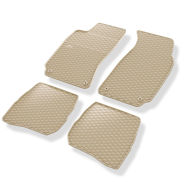 Tapis de sol en caoutchouc adapté pour Volkswagen Passat B5 (1996-2005) - tapis de voiture - beige