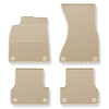 Tapis de sol en caoutchouc adapté pour Audi A7 4G (2010-2018) - tapis de voiture - beige