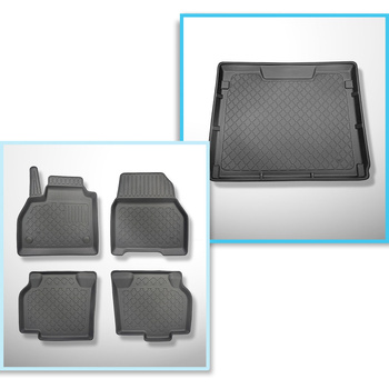 Kit tapis de coffre et tapis de voiture TPE pour: Mercedes-Benz Citan W415 Toure