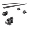 Barres de toit en acier adapté pour Fiat Strada Pick-Up (2004-2009) - Porte-Bagages de Voiture noir - rails