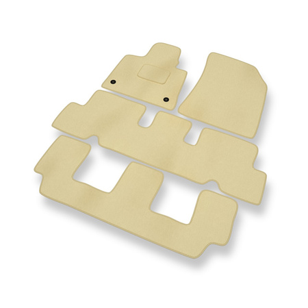 Tapis de Sol Velours adapté pour Citroen C4 Grand Picasso II (2013-2018) - Premium tapis de voiture - beige