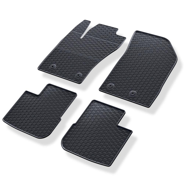Tapis de sol en caoutchouc adapté pour Fiat Tipo Hayon, Break (2016-....) - tapis de voiture - noir - 4 pcs.