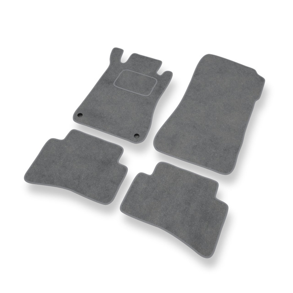Tapis de Sol Velours adapté pour Mercedes-Benz Classe C W203 Break, Berline (2000-2007) - Premium tapis de voiture - gris
