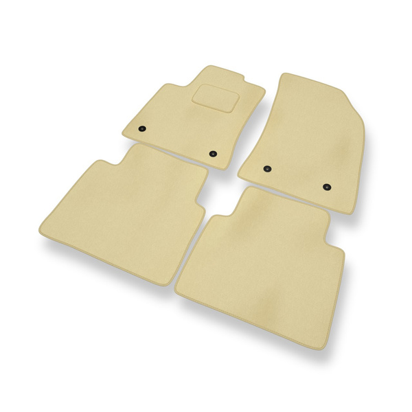 Tapis de Sol Velours adapté pour Citroen C3 Aircross I SUV (2017-2024) - Premium tapis de voiture - beige