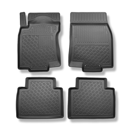 Tapis de sol en TPE adapté pour Nissan X-Trail III SUV (08.2014-....) - 5 ou 7 sièges; sans la troisième rangée de sièges - tapis de voiture - noir