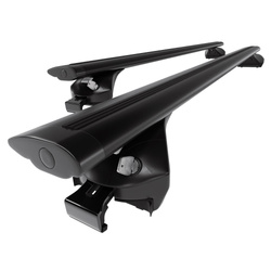 Barres de toit en aluminium adapté pour Audi Q5 II SUV (2017-....) - Porte-Bagages de Voiture noir - rails intégrés