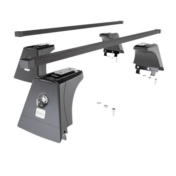 Barres de toit en acier adapté pour Opel Vectra C Hayon (2002-2008) - Porte-Bagages de Voiture noir - points de montage - (suivant le modèle de voiture ils peuvent se situer à différents endroits)