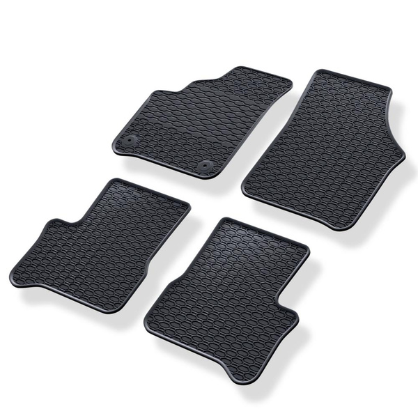 Tapis de sol en caoutchouc adapté pour Volkswagen e-up! Hayon (2019-2023) - tapis de voiture - noir - 4 pcs.