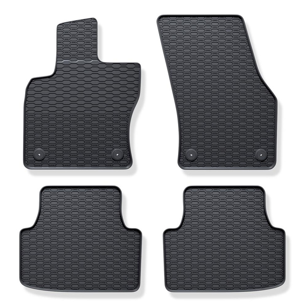 Tapis de sol en caoutchouc adapté pour Audi Q3 II SUV (2018-....) - tapis de voiture - noir - 4 pcs.
