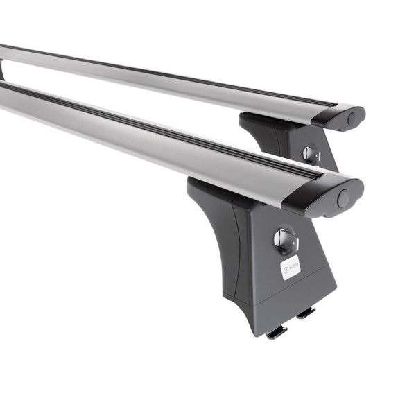 Barres de toit en aluminium adapté pour Renault Megane mk II Hayon (2002-2009) - Porte-Bagages de Voiture argent - points de montage - (suivant le modèle de voiture ils peuvent se situer à différents endroits)