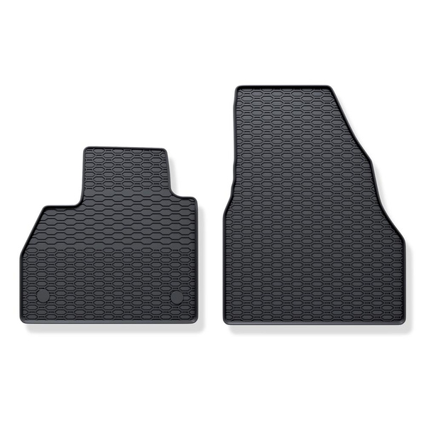 Tapis de sol en caoutchouc adapté pour Renault Kangoo II Van (2008-2021) - tapis de voiture - noir - 2 pcs.