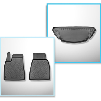 Kit tapis de coffre et tapis de voiture TPE pour: Tesla Model X SUV (10.2016-12.