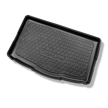 Tapis de coffre adapté pour Nissan Qashqai II J11 Crossover (02.2014-05.2021) - bac de coffre - protection de coffre voiture - coffre inférieur ; avec kit de réparation (Acenta & Tekna) & tous les modèles (Visia); avec roue de secours taille normale; sans