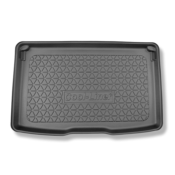 Tapis de coffre adapté pour Dacia Sandero III DJF Hayon (01.2021-....) - bac de coffre - protection de coffre voiture - coffre supérieur; plancher amovible en la position la plus haute