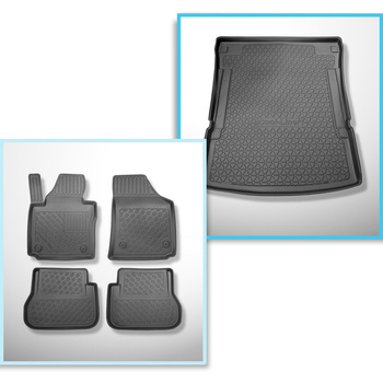 Kit tapis de coffre et tapis de voiture TPE pour: Volkswagen Caddy IV Maxi Van (
