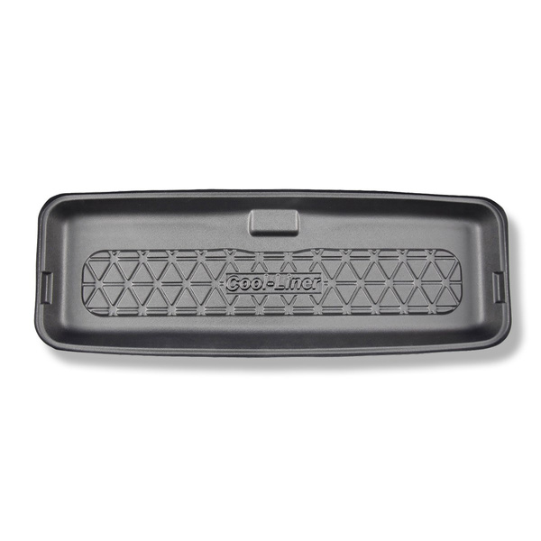 Tapis de coffre adapté pour Suzuki Jimny II GJ SUV (10.2018-2020) - bac de coffre - protection de coffre voiture - coffre inférieur; sans un compartiment de rangement en plastique dans le coffre; derriere 2e rangée de sieges