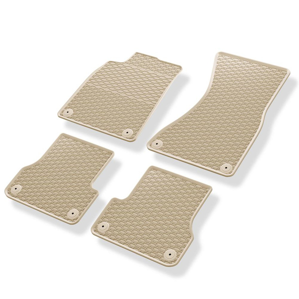 Tapis de sol en caoutchouc adapté pour Audi A7 4G (2010-2018) - tapis de voiture - beige