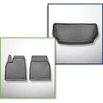 Kit tapis de coffre et tapis de voiture TPE pour: Tesla Model X SUV (01.2021-...