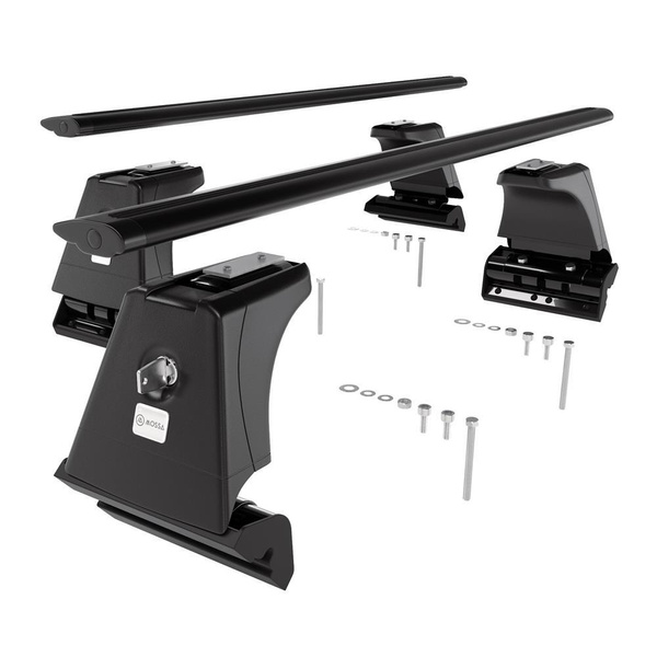 Barres de toit en aluminium adapté pour BMW 7 G11 Berline (2015-2022) - Porte-Bagages de Voiture noir - points de montage - (suivant le modèle de voiture ils peuvent se situer à différents endroits)