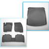 Kit tapis de coffre et tapis de voiture TPE PREMIUM pour: Ford S-Max II Monospace (09.2015-....) - 5 places; également pour les hybrides; sans 3ème rangée