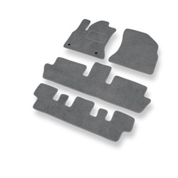 Tapis de Sol Velours adapté pour Citroen C4 Grand Picasso I Monospace (2006-2013) - Premium tapis de voiture - gris