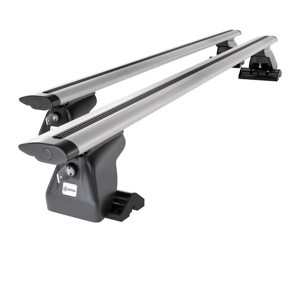 Barres de toit en aluminium adapté pour Peugeot Traveller Autobus (2016-....) - Porte-Bagages de Voiture argent - points de montage - (suivant le modèle de voiture ils peuvent se situer à différents endroits)