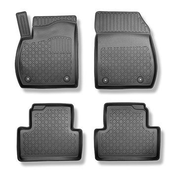 Tapis de sol en TPE adapté pour Opel Zafira C Monospace (12.2015-10.2022) - 5 ou 7 sièges; sans la troisième rangée de sièges - tapis de voiture - noir