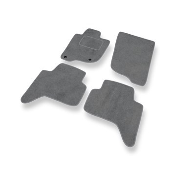 Tapis de Sol Velours adapté pour Mitsubishi L200 IV (2006-2015) - Premium tapis de voiture - gris