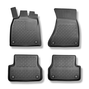 Tapis de sol en TPE adapté pour Audi A6 C7 Berline (03.2011-05.2018) - tapis de voiture - noir