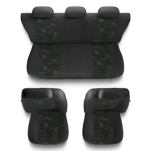 Housses de siège adaptées pour Honda Jazz II, III, IV, V (2002-....) - housse siege voiture universelles - couverture siege - UNE-GR