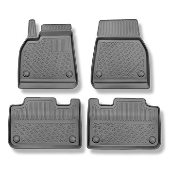 Tapis de sol en TPE adapté pour Tesla Model Y SUV (08.2021-....) - tapis de voiture - noir