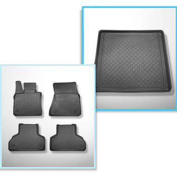 Kit tapis de coffre et tapis de voiture TPE pour: BMW X5 F15 SAV (10.2013-10.2018) - 5/7 places (3e rangée abaissée)