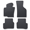 Tapis de sol en caoutchouc adapté pour Volkswagen Passat B7 Berline, SW (2010-2014) - tapis de voiture - noir - 4 pcs.