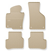 Tapis de sol en caoutchouc adapté pour Volkswagen Passat B7 (2010-2014) - tapis de voiture - beige