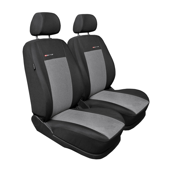 Housses de siège sur mesure adaptées pour Peugeot Partner II Van (2008-2018) seulement les sièges avant - deux simple - housse siege voiture - couverture siege - E2