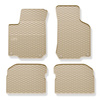Tapis de sol en caoutchouc adapté pour Seat Leon I Hayon (1999-2005) - tapis de voiture - beige - 4 pcs.