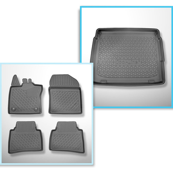 Kit tapis de coffre et tapis de voiture TPE pour: Toyota Prius V Hayon (07.2023-