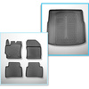 Kit tapis de coffre et tapis de voiture TPE pour: Toyota Corolla XII E210 Touring Sports (03.2019-....) - coffre supérieur (seuil de chargement plat);plancher amovible au plus haut niveau;également pour les hybrides