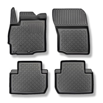 Tapis de sol en TPE adapté pour Mitsubishi Outlander III SUV (09.2012-....) - non pour version hybride; sans la troisième rangée de sièges - tapis de voiture - noir