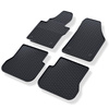 Tapis de sol en caoutchouc adapté pour Volkswagen Caddy III Cargo (2004-2015) - tapis de voiture - noir - 4 pcs.