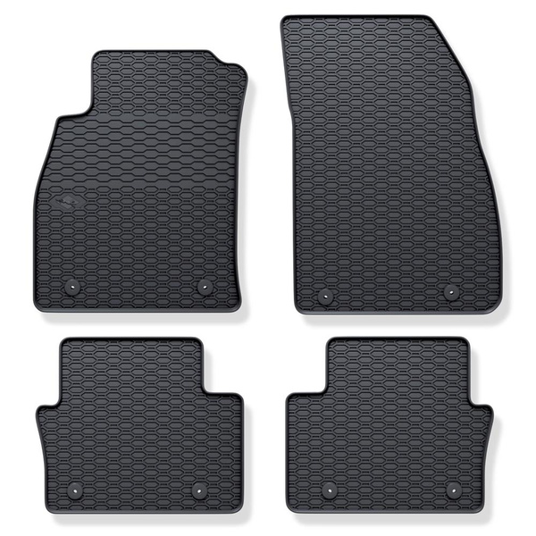 Tapis de sol en caoutchouc adapté pour Opel Insignia I Liftback, Berline, Sports Tourer (2008-2017) - tapis de voiture - noir - 4 pcs.